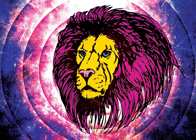 The Lion - I hope you like it. Retro background with gr ...