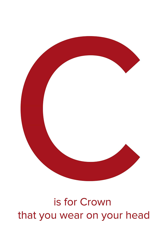c is for Crown that you wear on your head