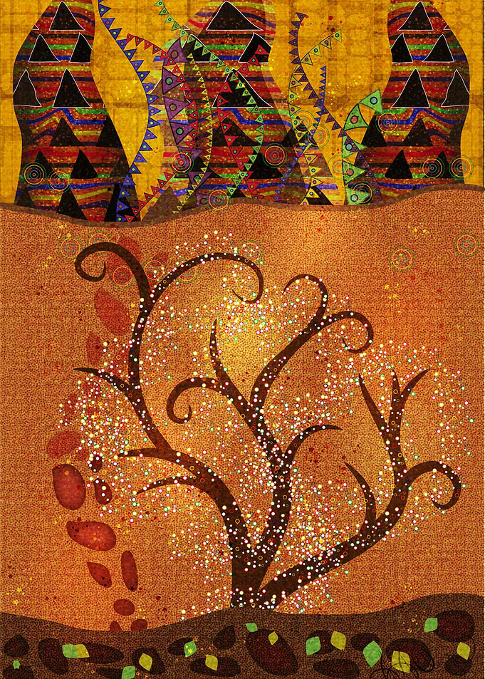 Colorado Symbolism ~ Tree and mountain landscape in sym ...