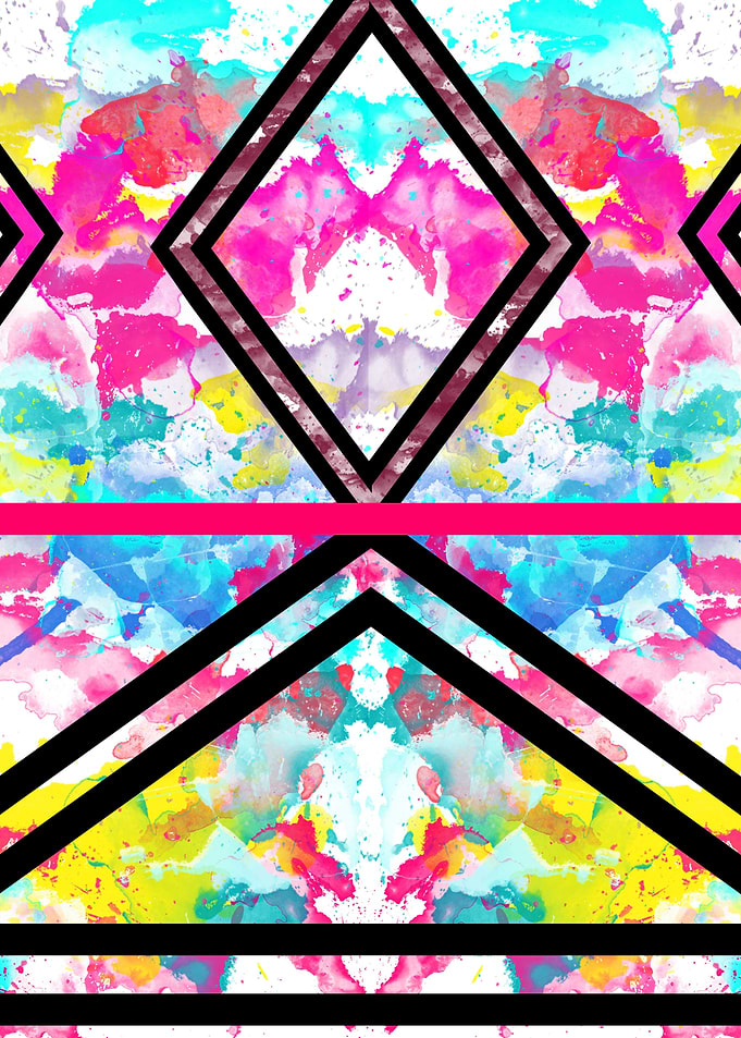 Fashion Stripes Neon Rainbow Watercolor. girly, stylis ...