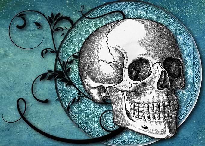 Skull and Swirls