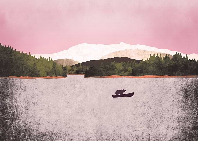 Bear in Canoe