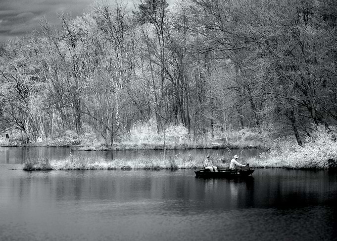 Taken with an Infrared camera. The 2 men were fishing o ...