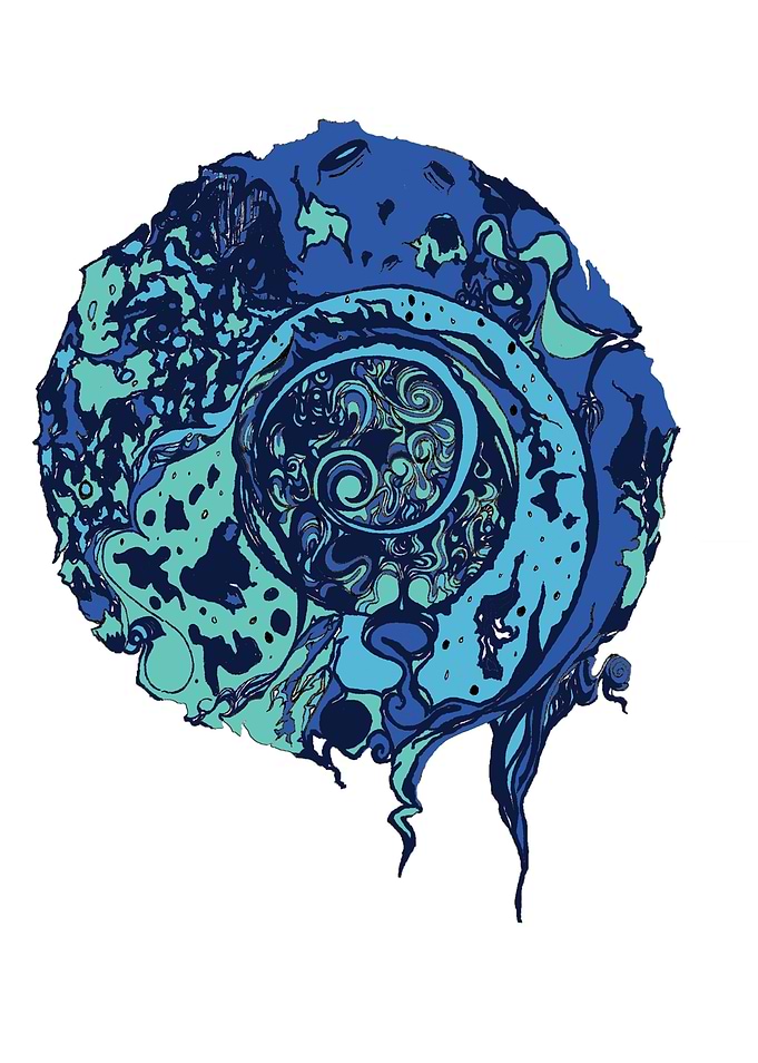 Abstract Blue Moon