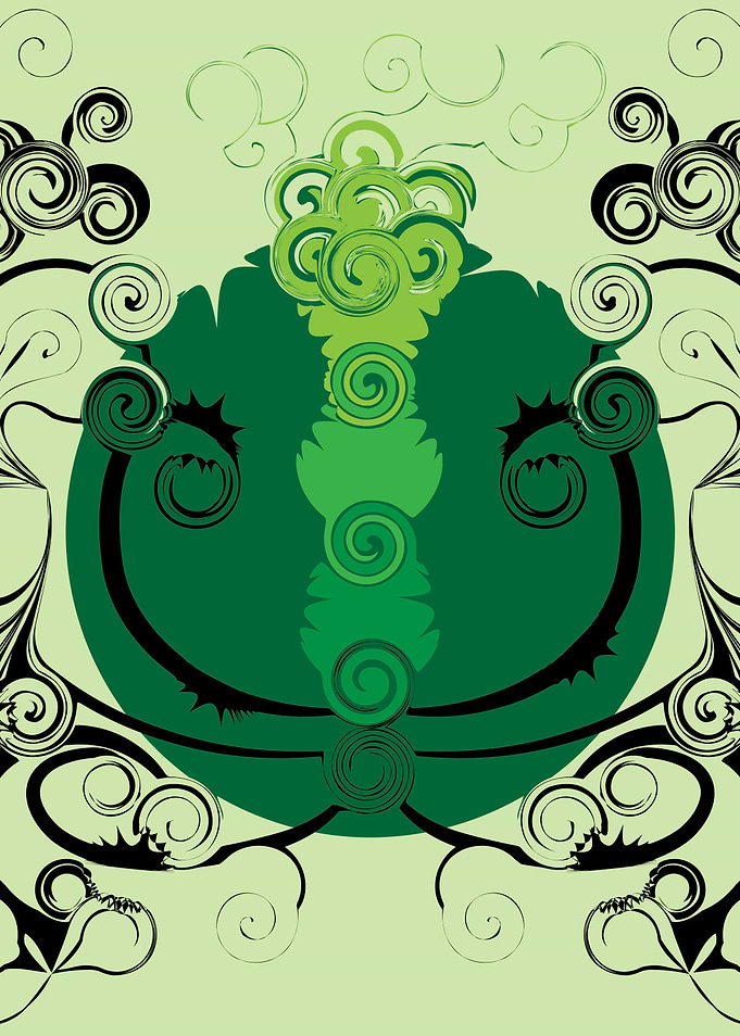 Greed ~ Swirling green ball of greed. Abstract artwork ...