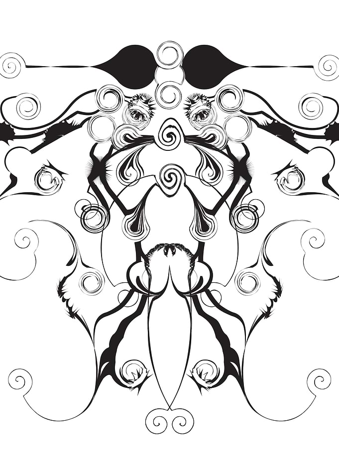 Moth Swirls And Twirls ~ Swirly inkblot style moth. Abs ...