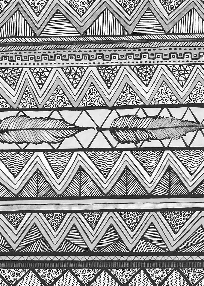 Two Feathers - Monochrome