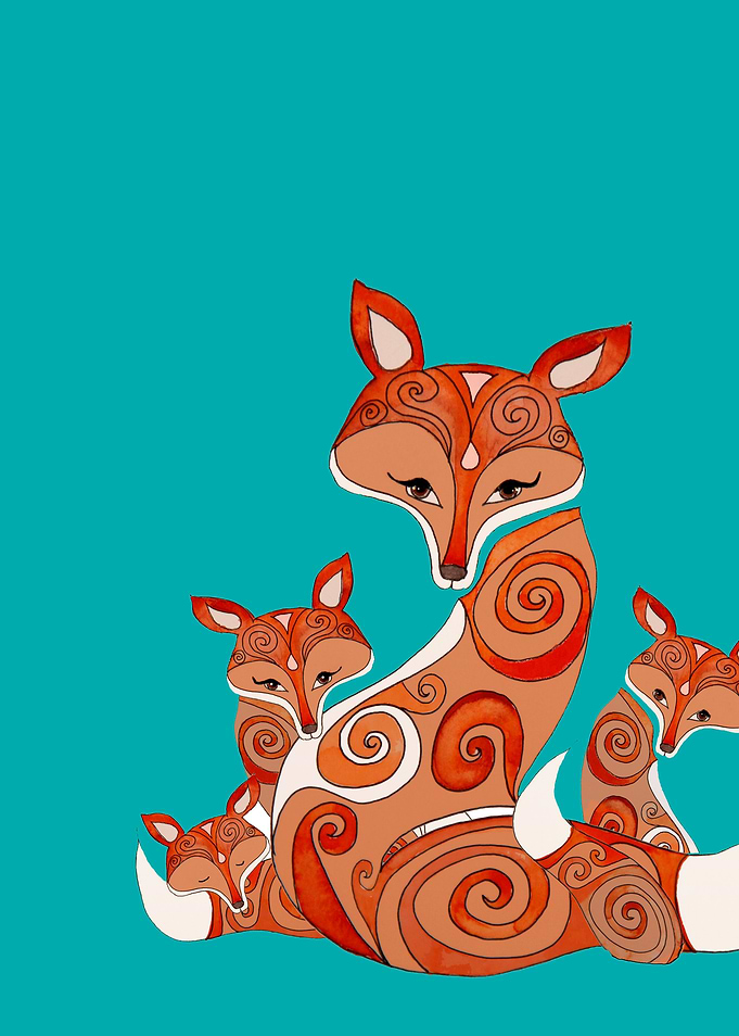 FOX FAMILY TEAL