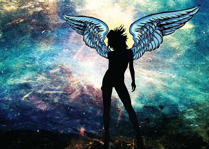 The Universe is my Angel - I used 9 different images to ...