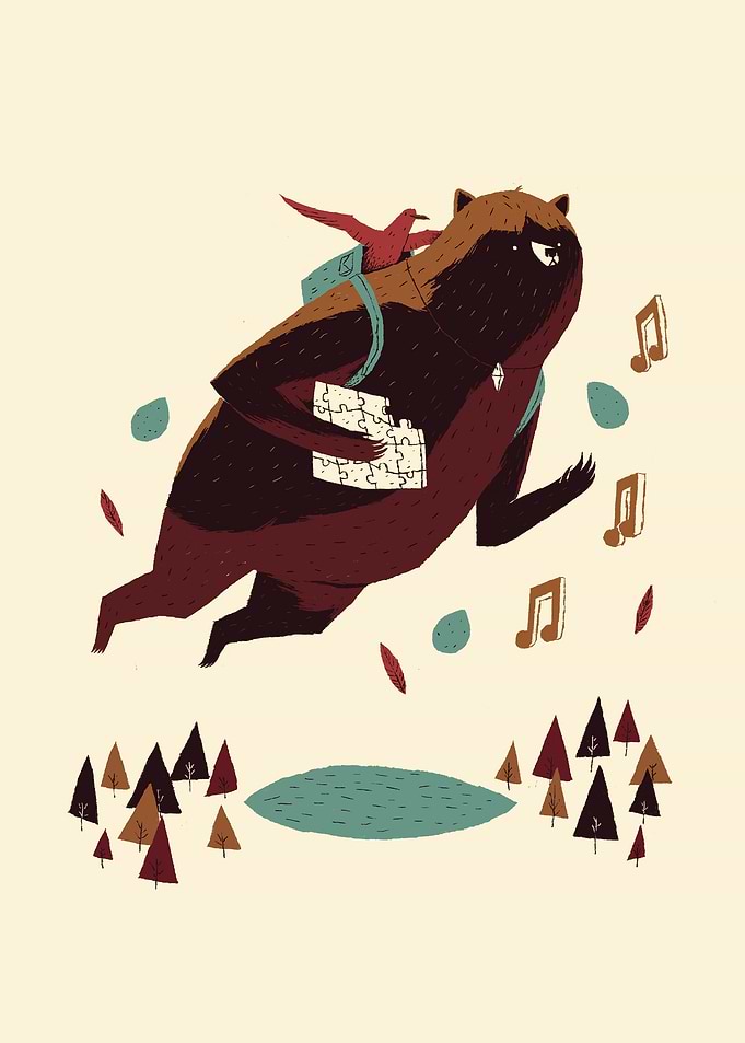 bear and bird