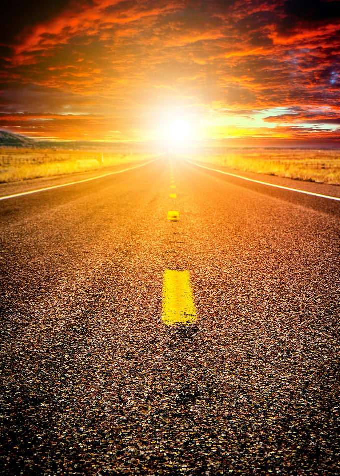 Route 66 at sunset