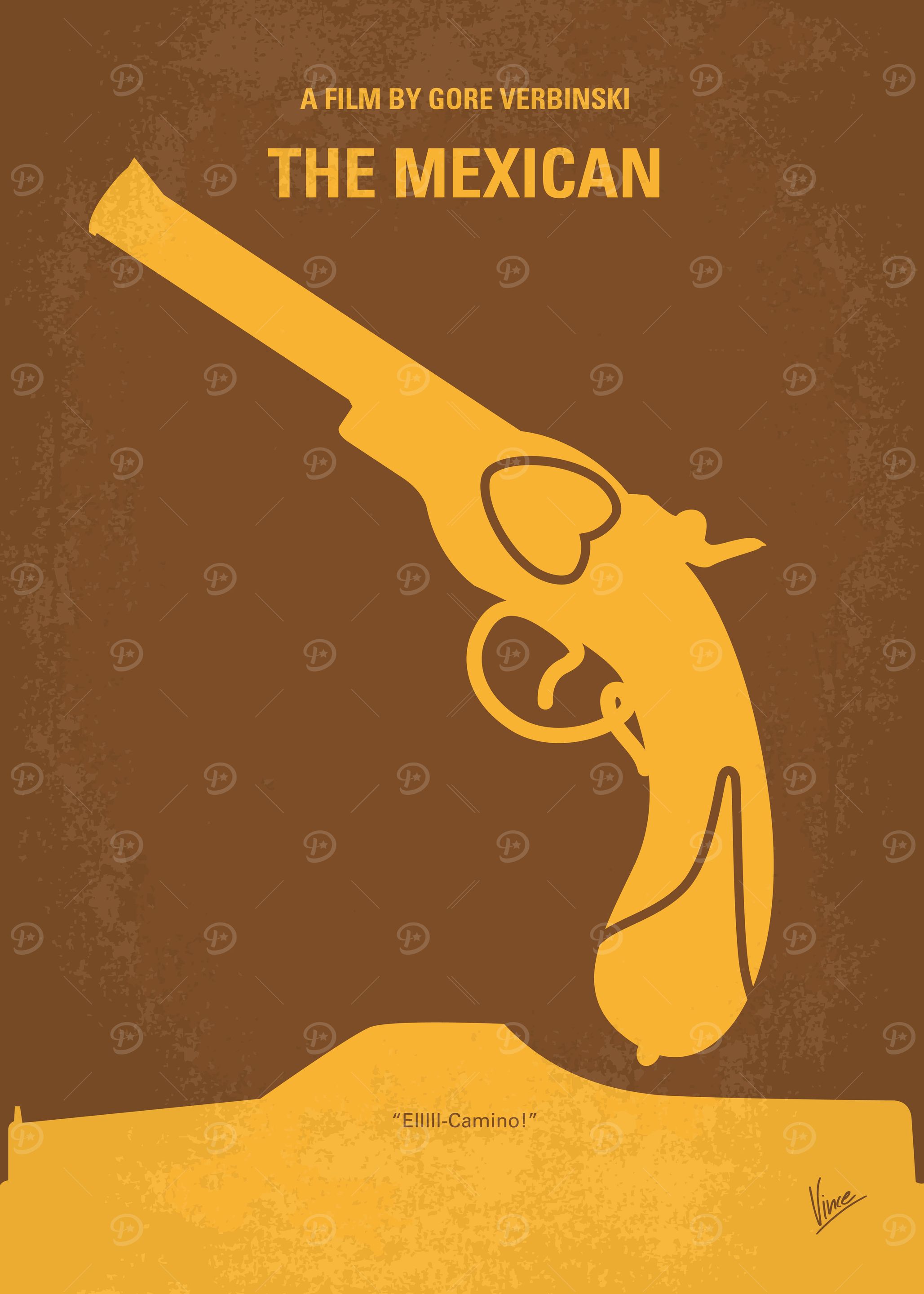 No077 My THE MEXICAN minimal movie poster A man tries ...