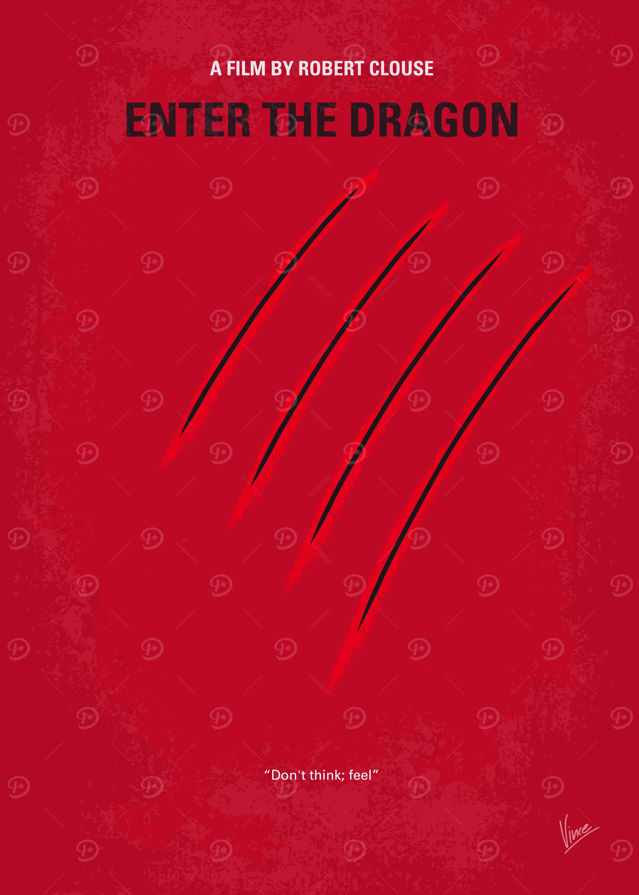 No026 My Enter the dragon minimal movie poster A marti ...