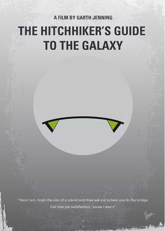 No035 My Hitchhiker Guide minimal movie poster Mere se ...