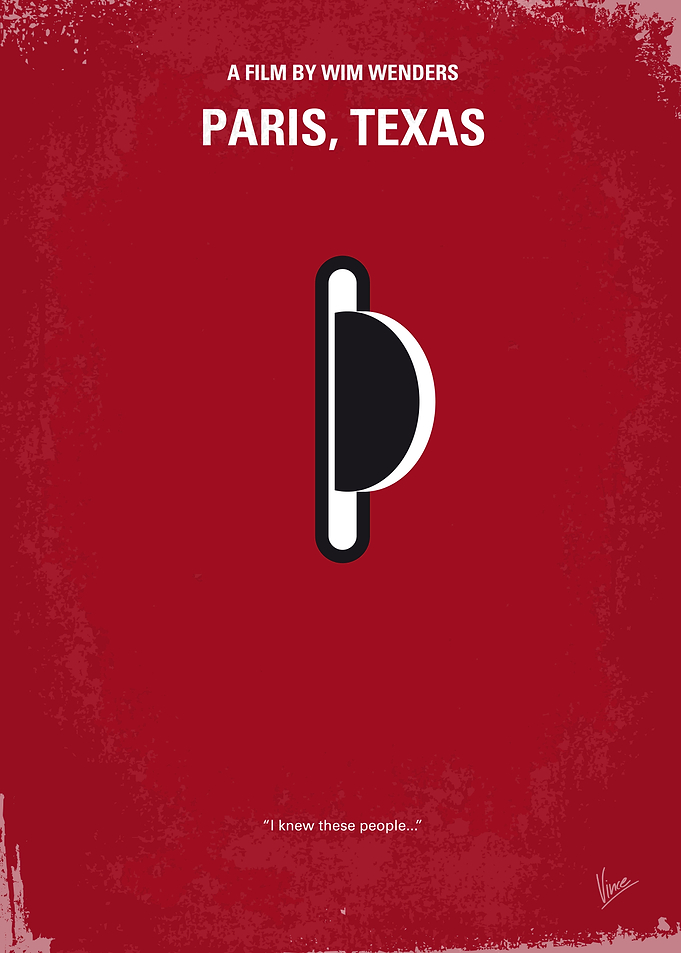 No062 My Paris Texas minimal movie poster A man wander ...
