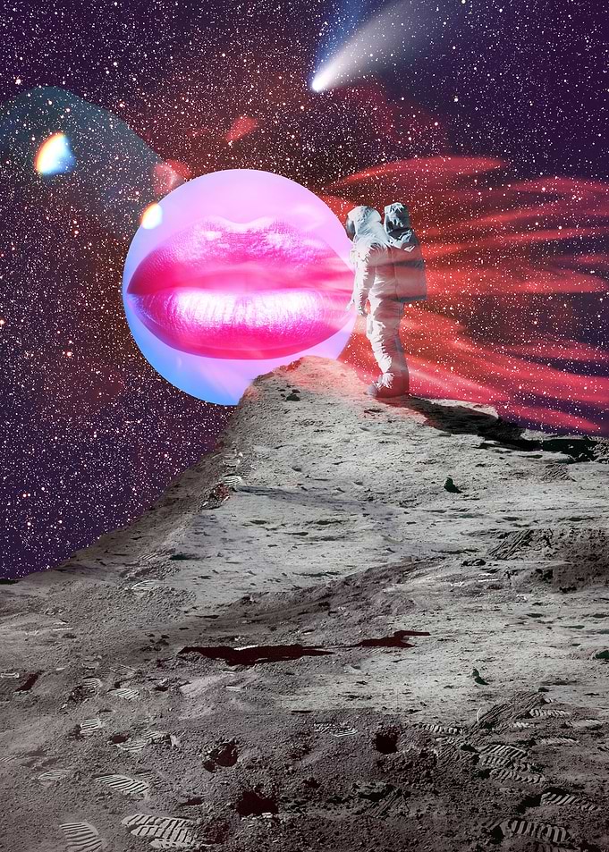 Astronaut kiss