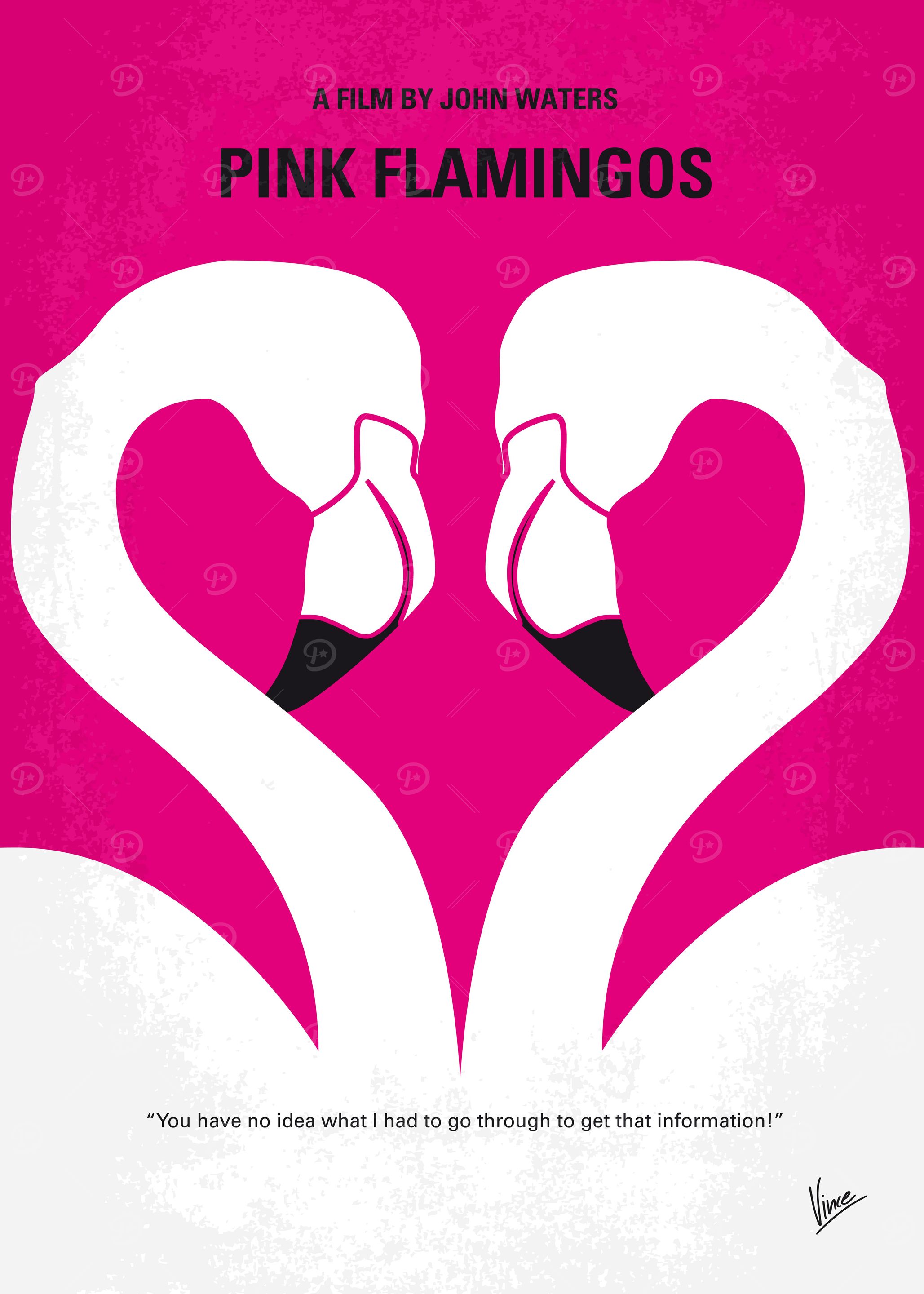 No142 My PINK FLAMINGOS minimal movie poster Notorious ...