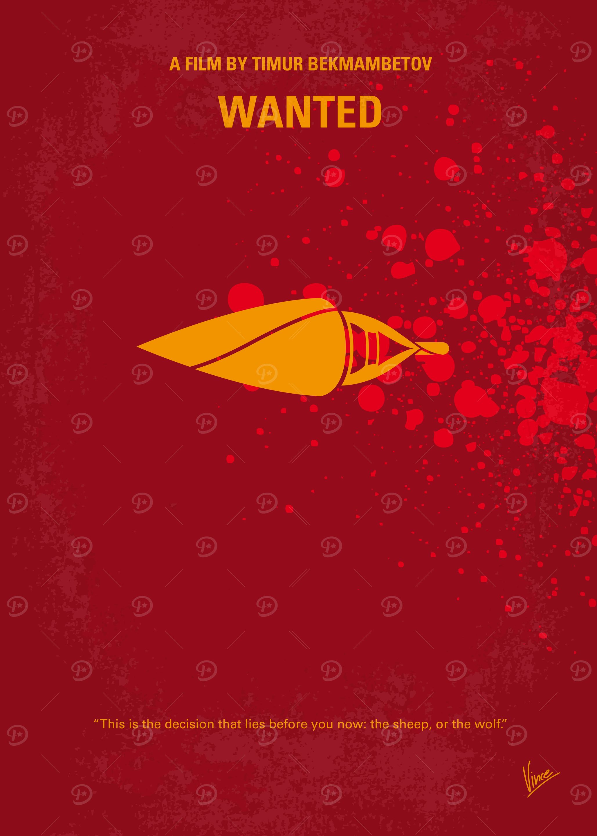 No176 My Wanted minimal movie poster A frustrated offi ...