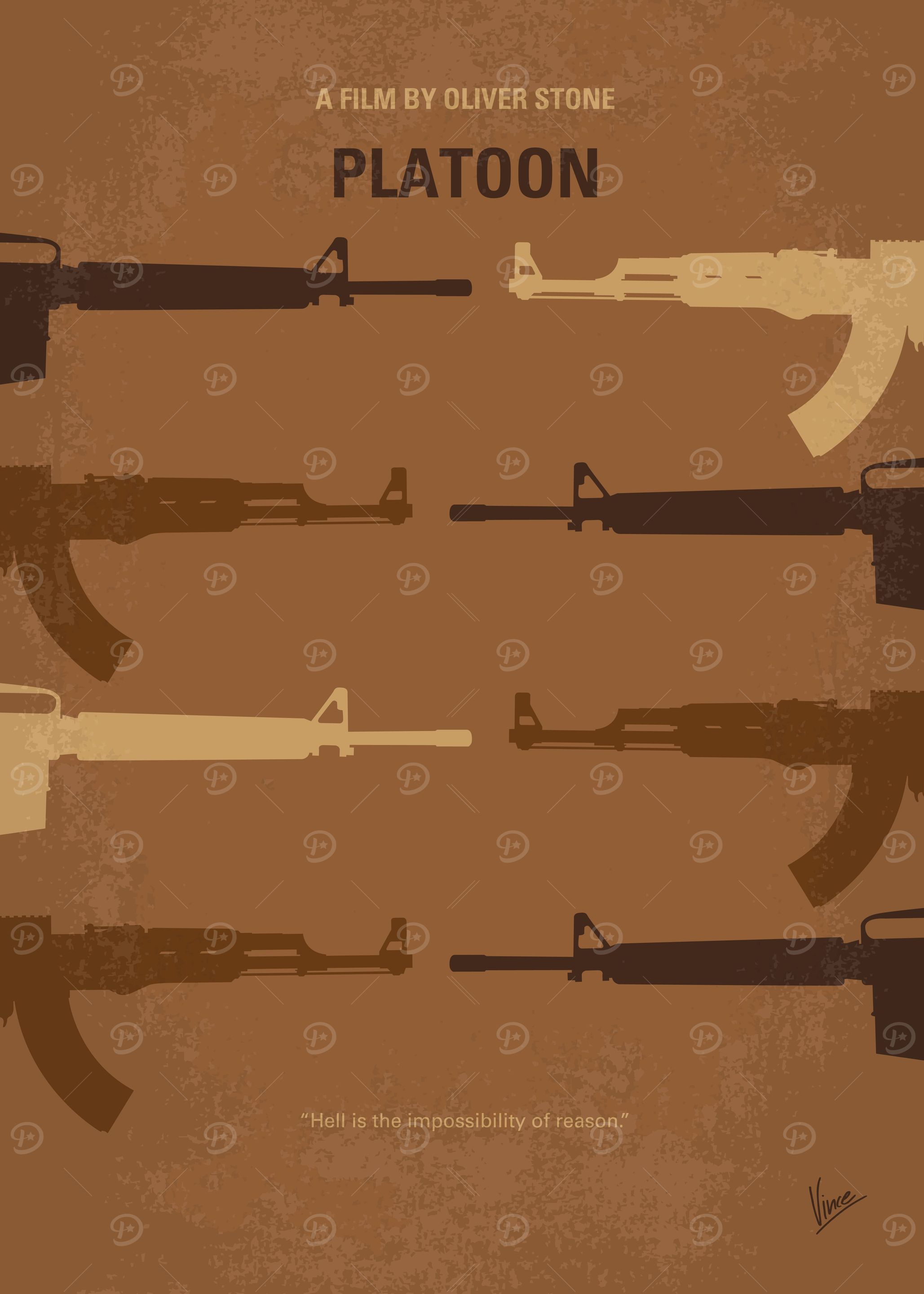 No115 My Platoon minimal movie poster A young recruit ...