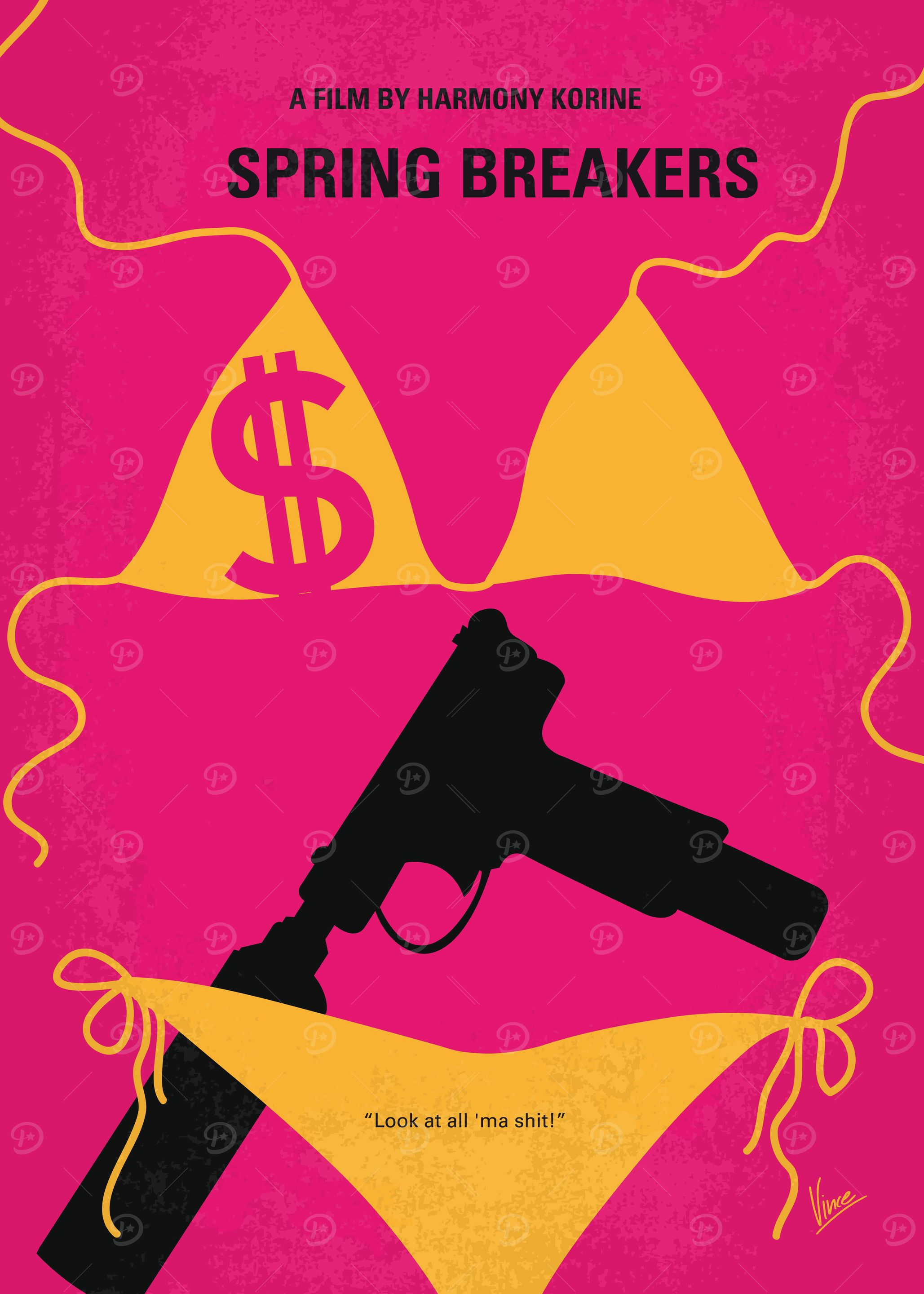 No218 My SPRING BREAKERS minimal movie poster Four col ...