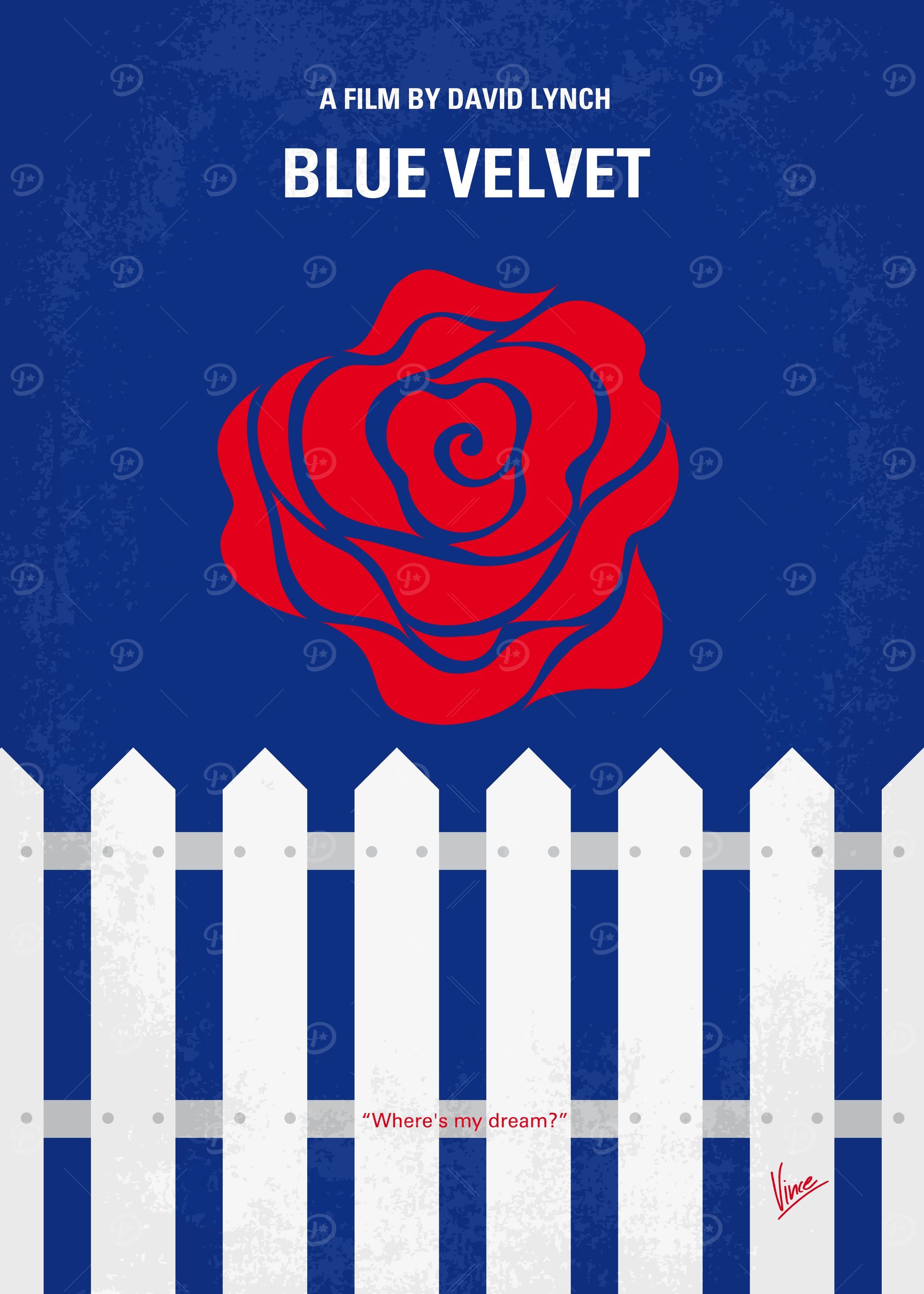 No170 My BLUE VELVET minimal movie poster The discover ...