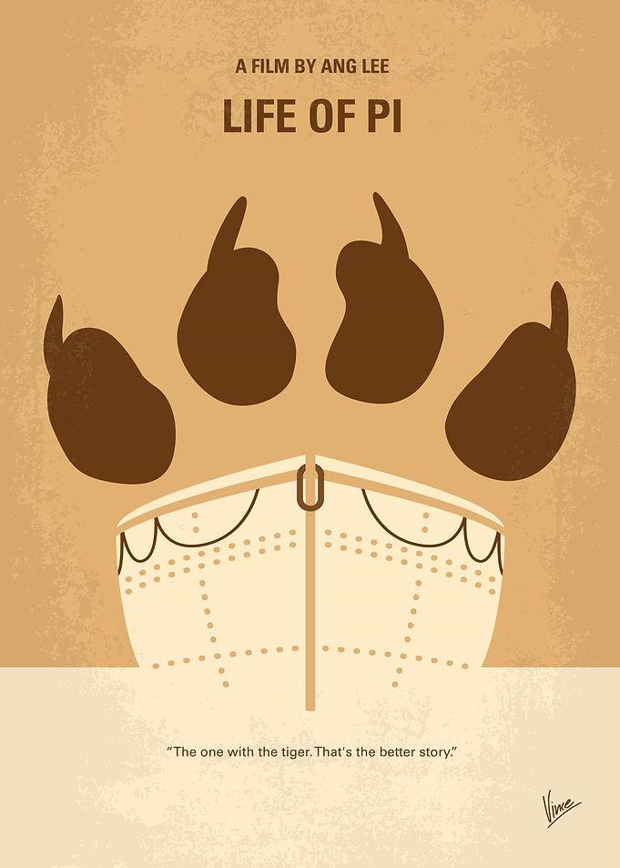 No173 My Life of Pi minimal movie poster A young man w ...