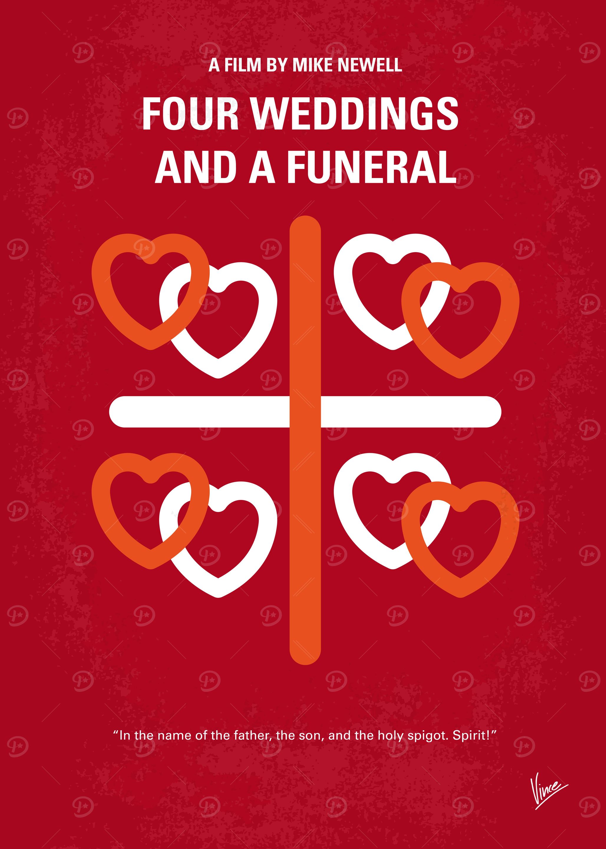 No259 My Four Weddings and a Funeral minimal movie post ...