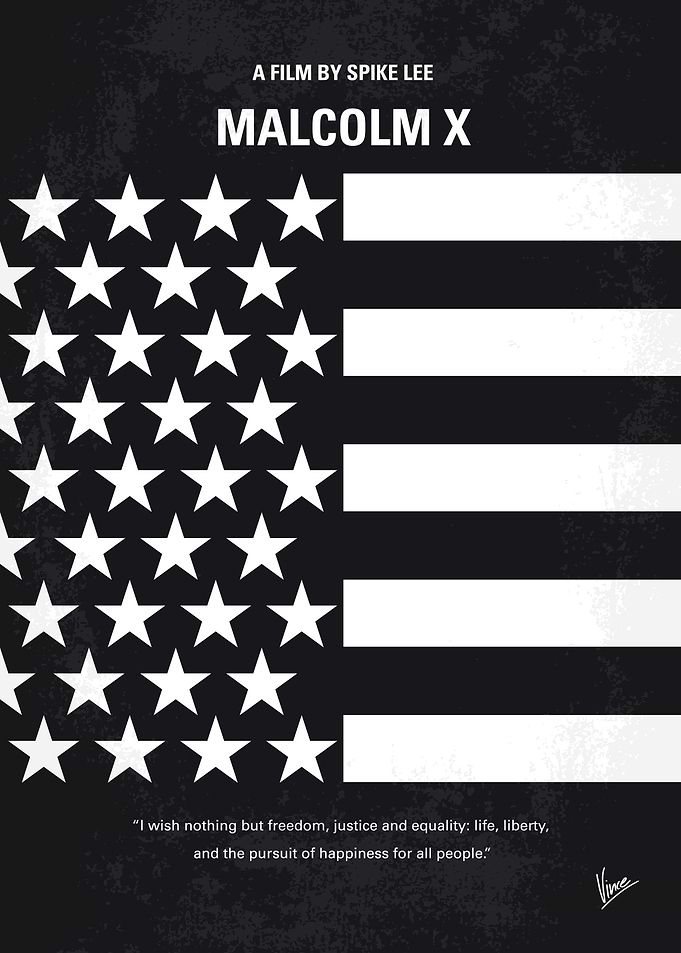 No250 My MALCOLM X minimal movie poster Biographical e ...