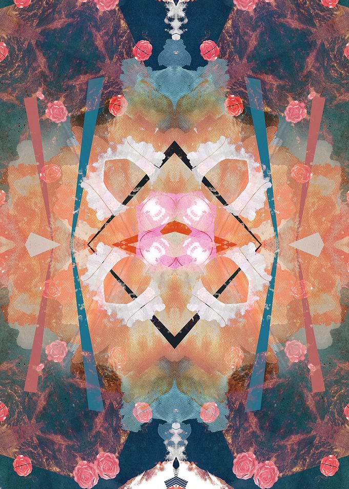 Floral angelic rennaisance pattern