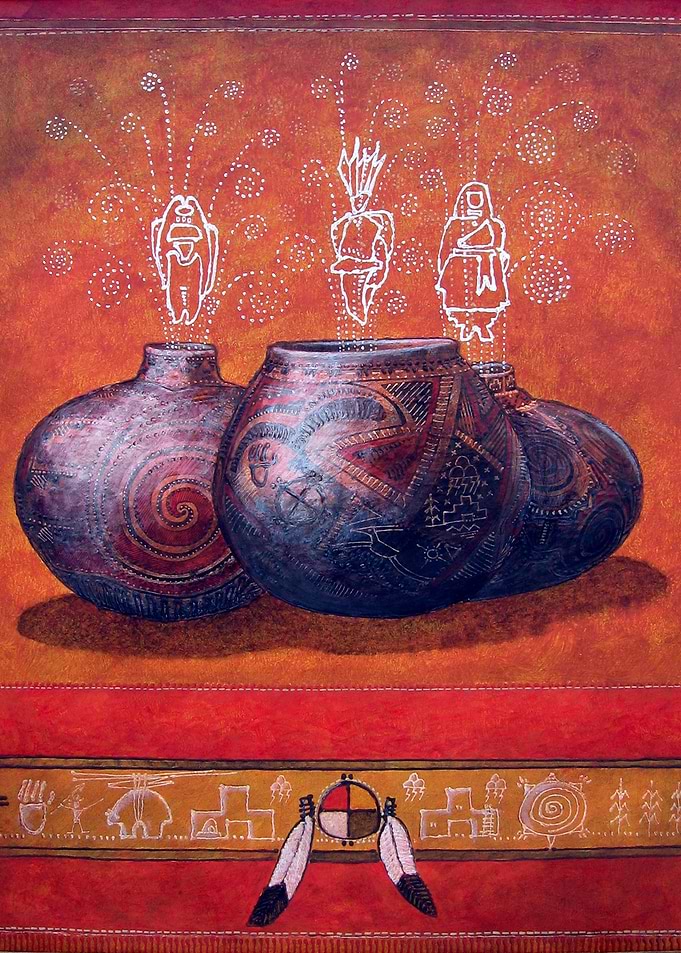 The Three Aunties - Mixed media by David Vedoe