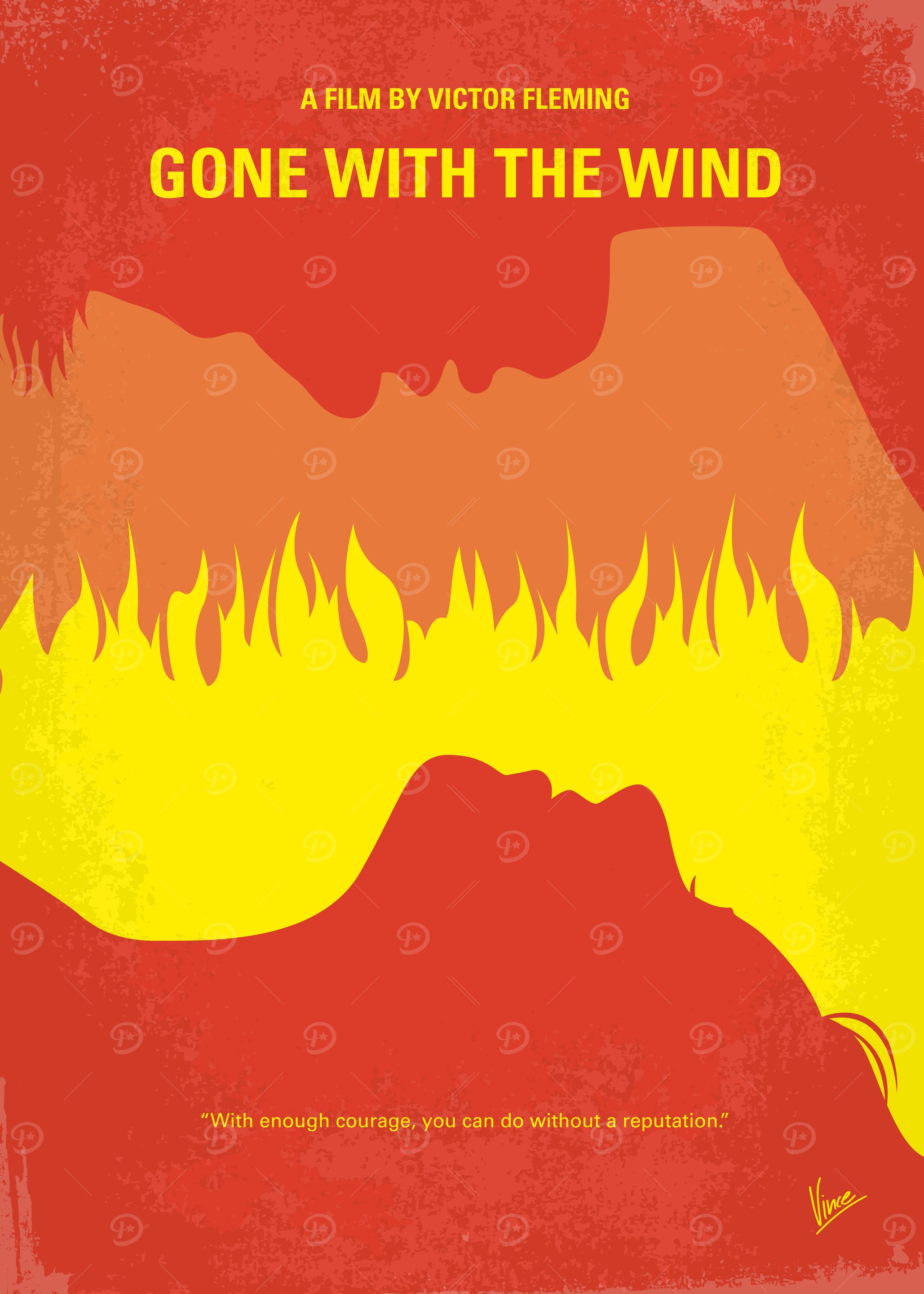 No299 My Gone With the Wind minimal movie poster A man ...