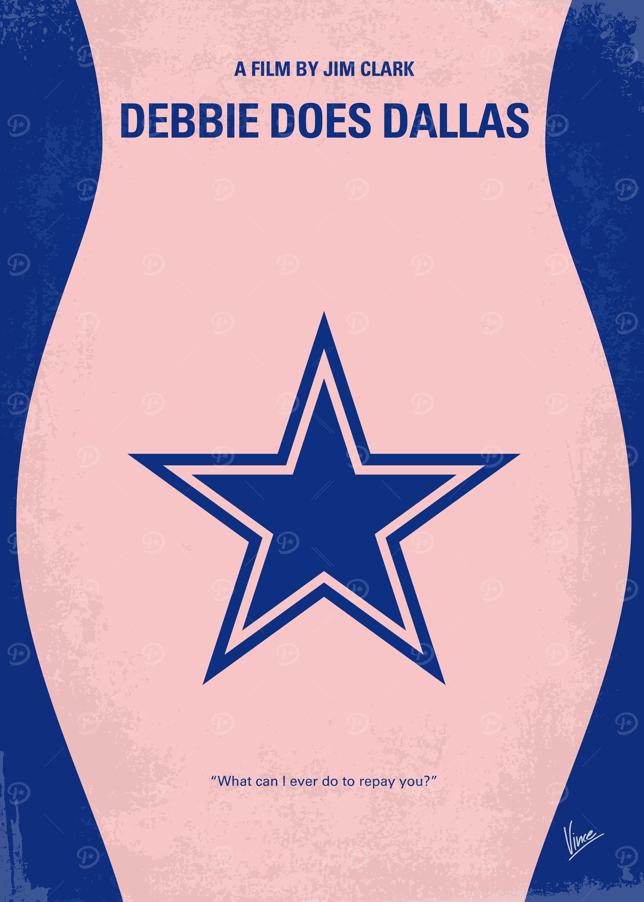 No302 My DEBBIE DOES DALLAS minimal movie poster Debbi ...