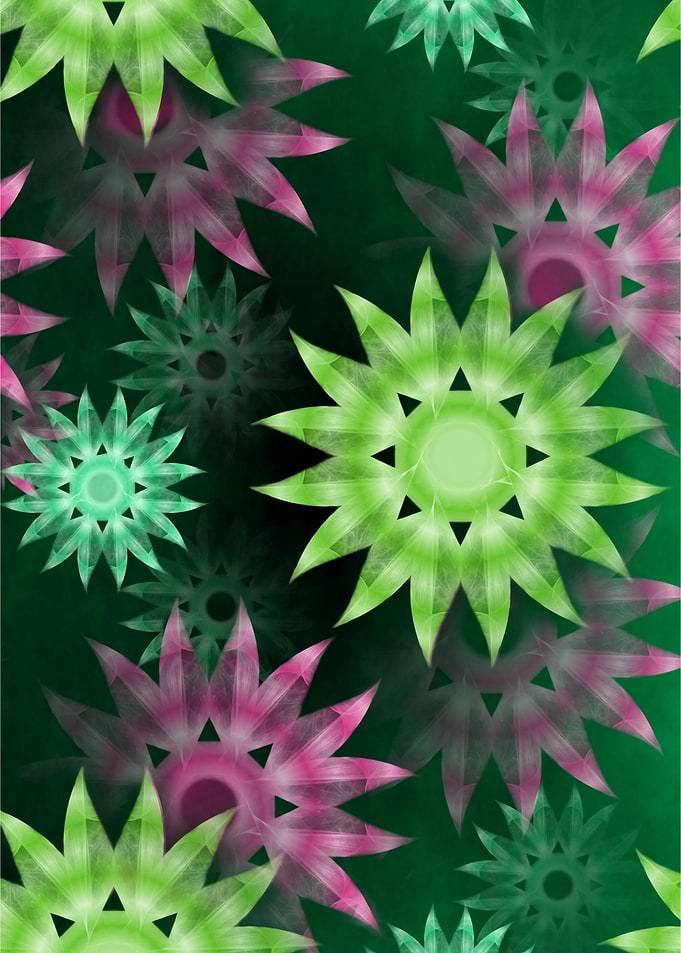 nice and colored floral print with fractal flowers