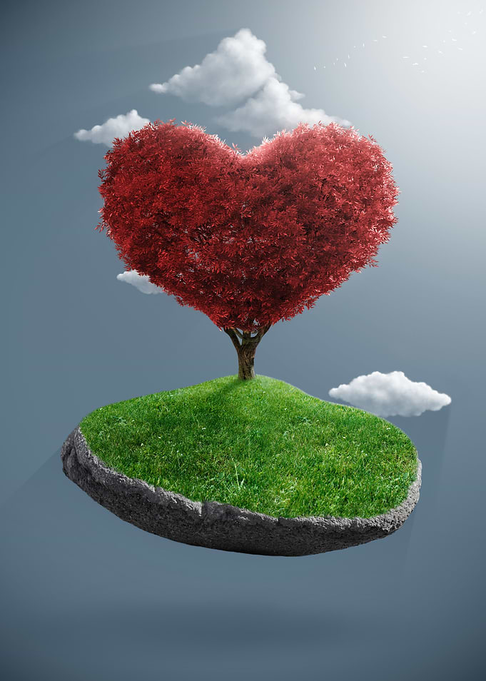 Heart tree on suspended ro