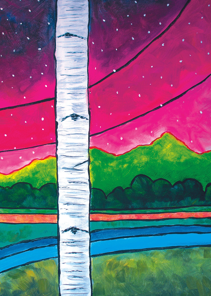 Aspen View - Acrylic 16' x 20' by David Vedoe