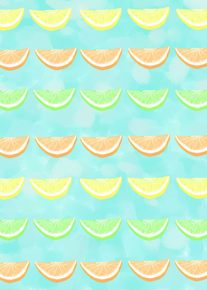 Citrus Smiles Stripes Painted lemons, limes and orange ...
