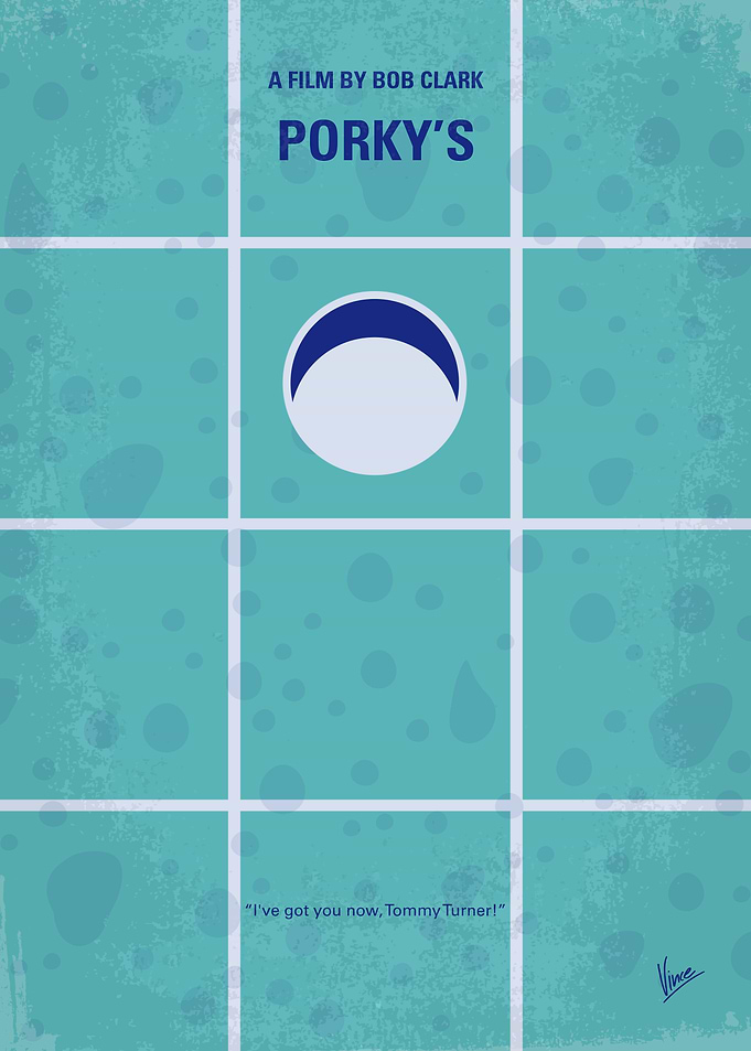 No310 My Porkys minimal movie poster Set in 1954, a gro ...