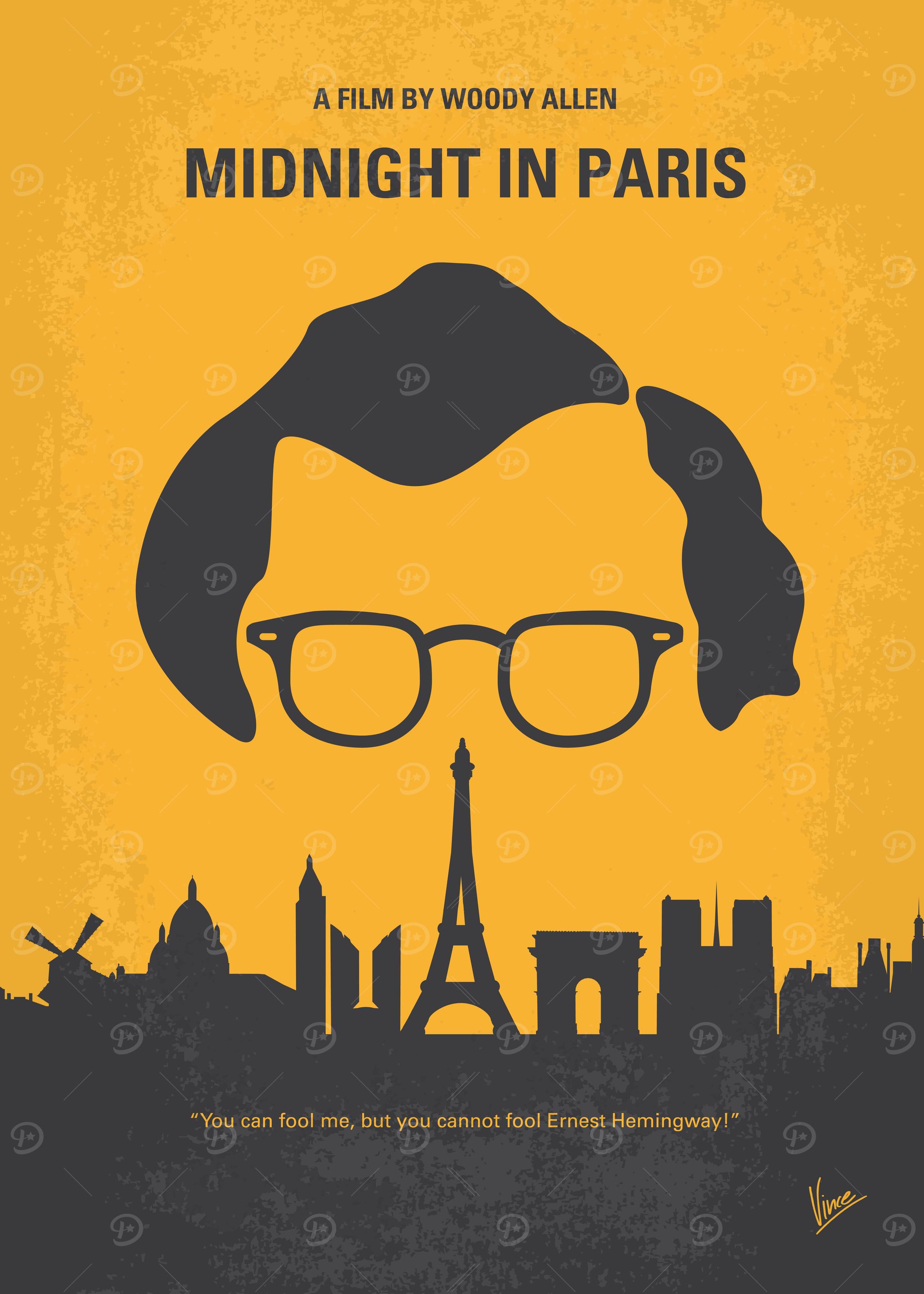 No312 My Midnight in Paris minimal movie poster While ...