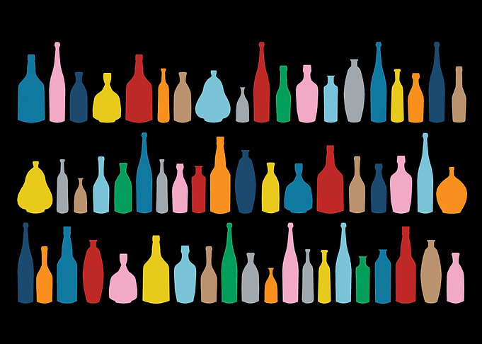 Bottles on Black