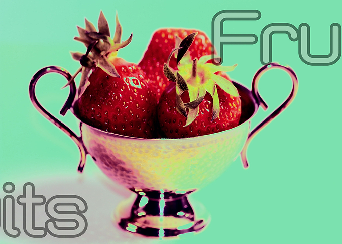 Strawberries in a silver bowl