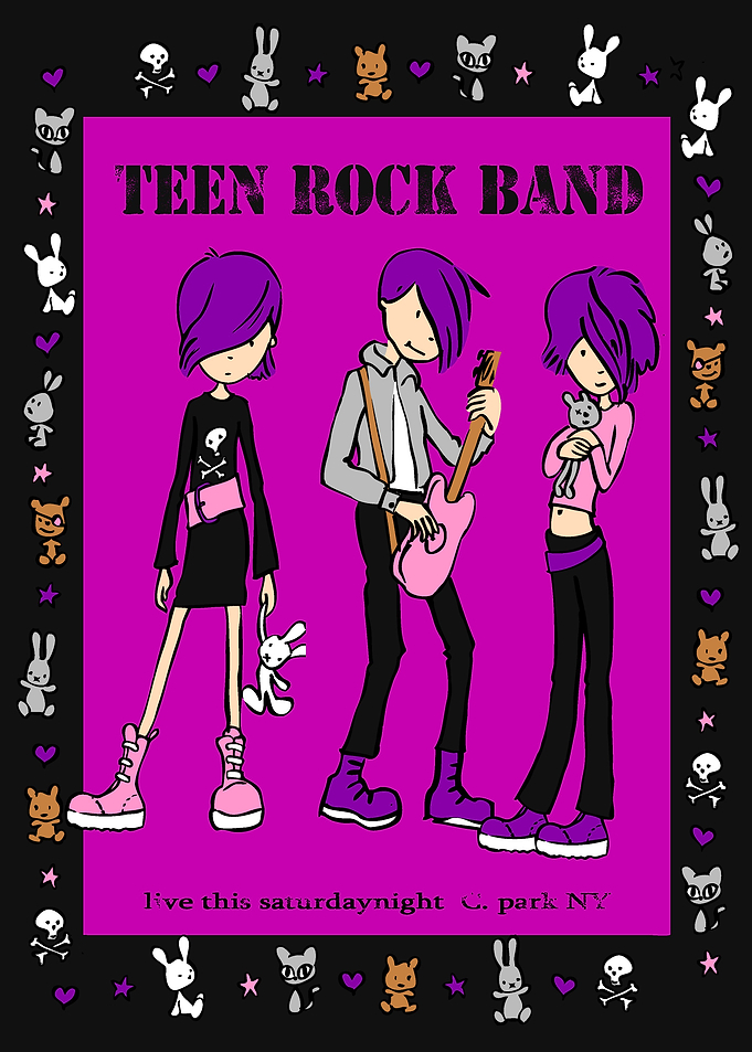 Poster for a Teen Rock Band playing a gig in New York s ...