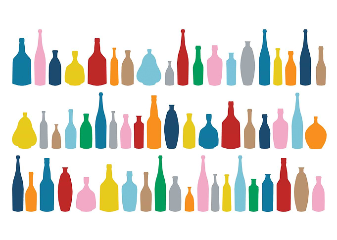 Bottles on White