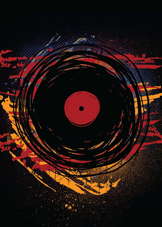 Vinyl Record Music Paint Scratches DJ Art
