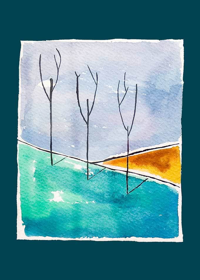 Only the Trees. (Watercolor on paper)