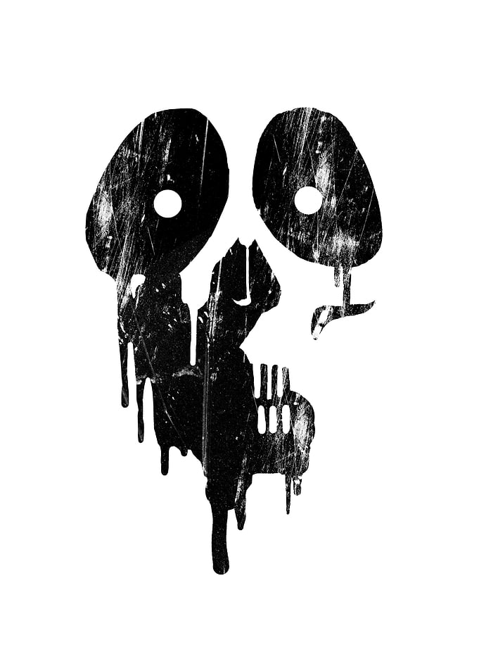 Black paint skull