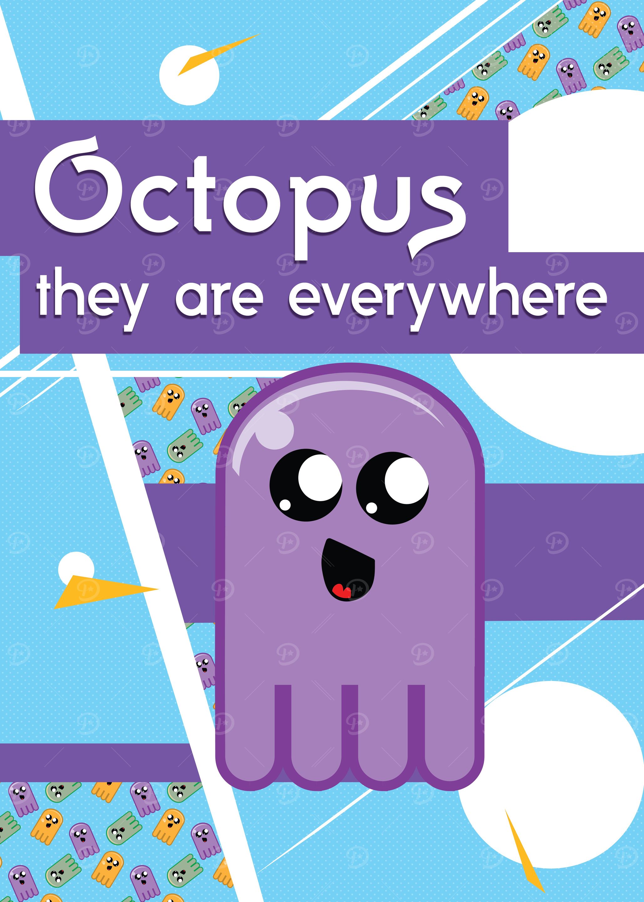 Illustration of cartoon octopus