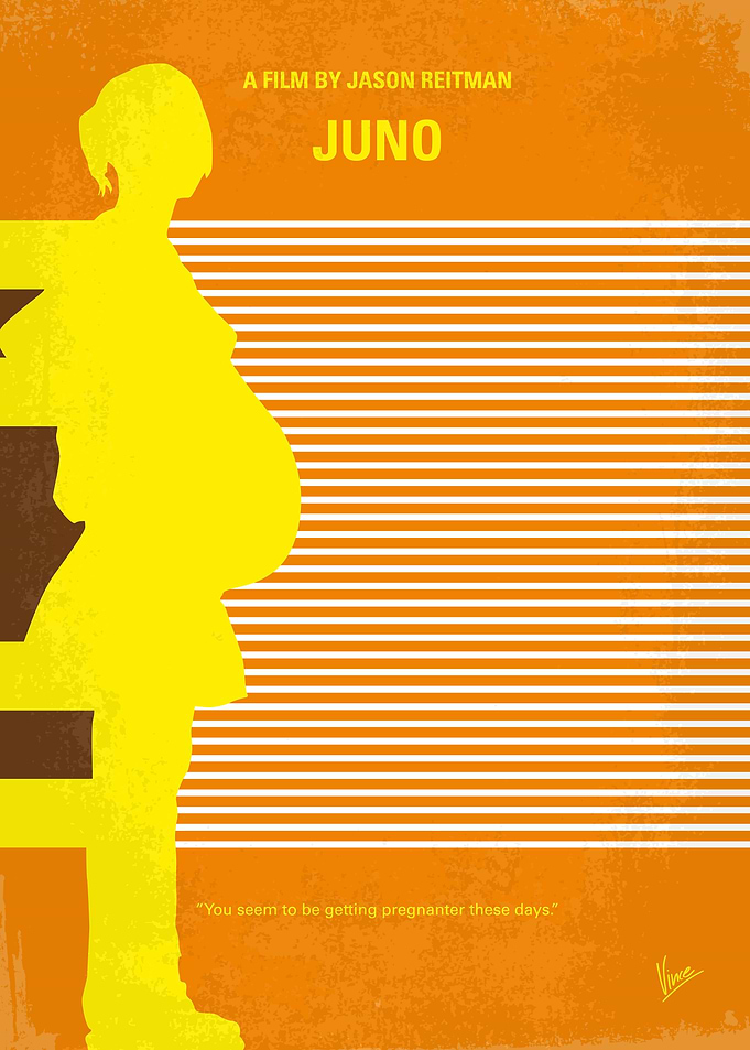 No326 My JUNO minimal movie poster Faced with an unpla ...