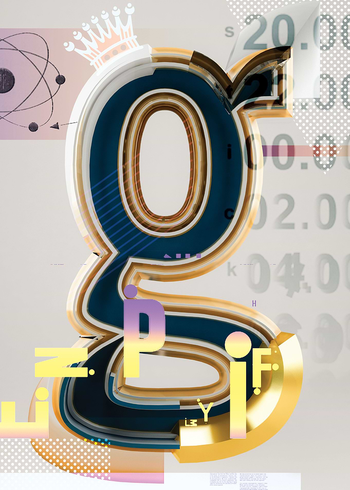 Created a 3D G and digital collage to mix in with the 2 ...