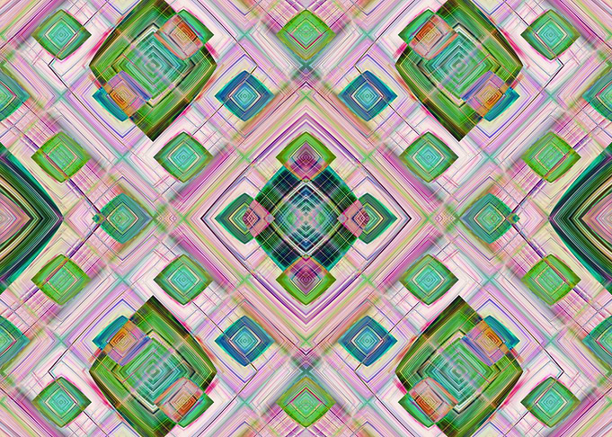 Geometric artwork in different colors