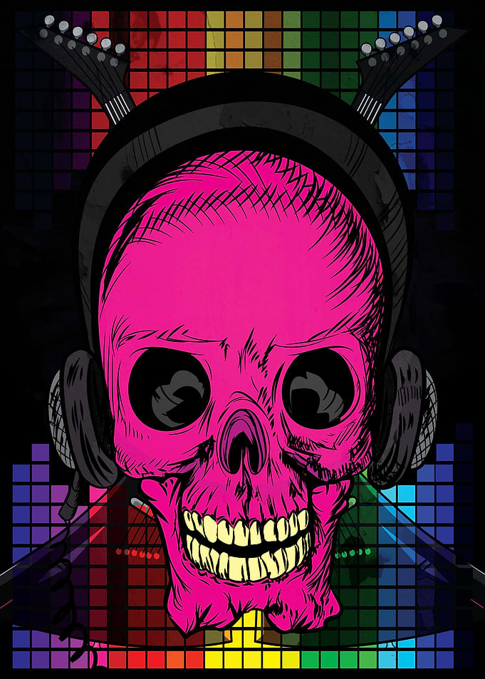 Skull, Guitars and Rock and Roll!